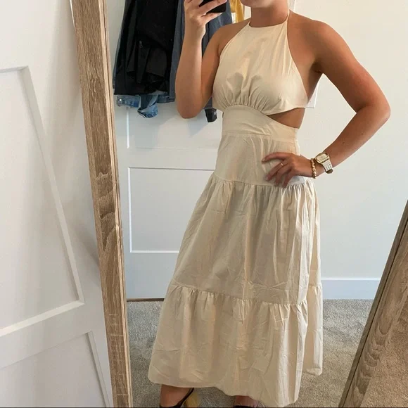 NWT Forever 21 boho cream maxi dress